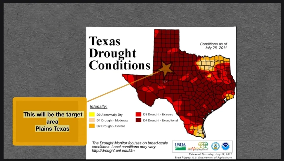 A map of texas with the words " texas drought conditions ".